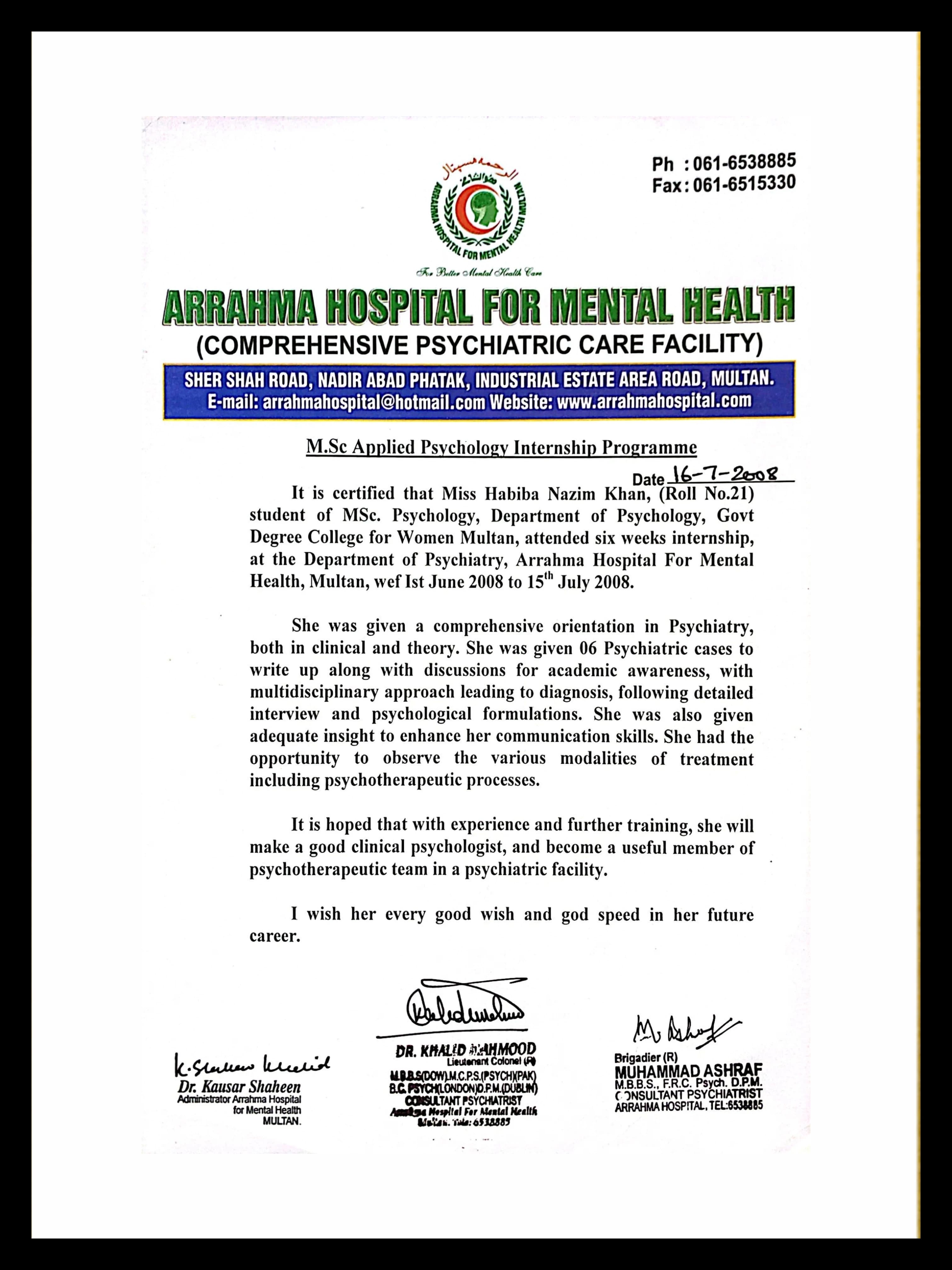 Mental Health psychologist